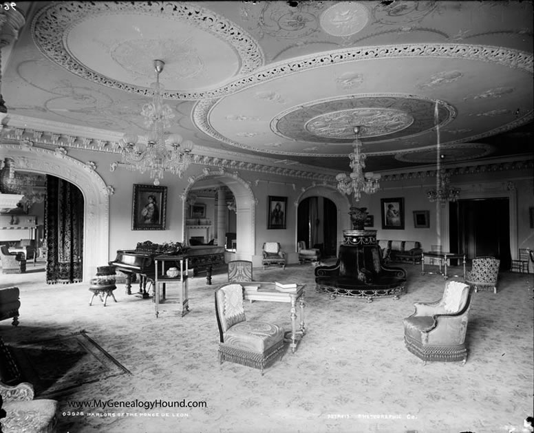 Another parlor view of The Ponce de Leon Hotel, St. Augustine, Florida, historic photo