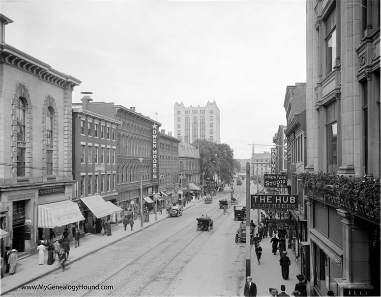 Portland, Maine, Congress Street Looking North, 1910-1920, historic photo