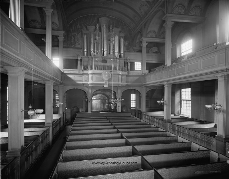 Boston, Massachusetts, Christ Church, Old North Church, interior, 1910 historic photo