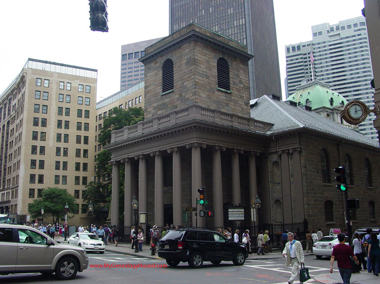 King's Chapel and King's Chapel Burying Ground, Boston, Massachusetts, photographed in 2009