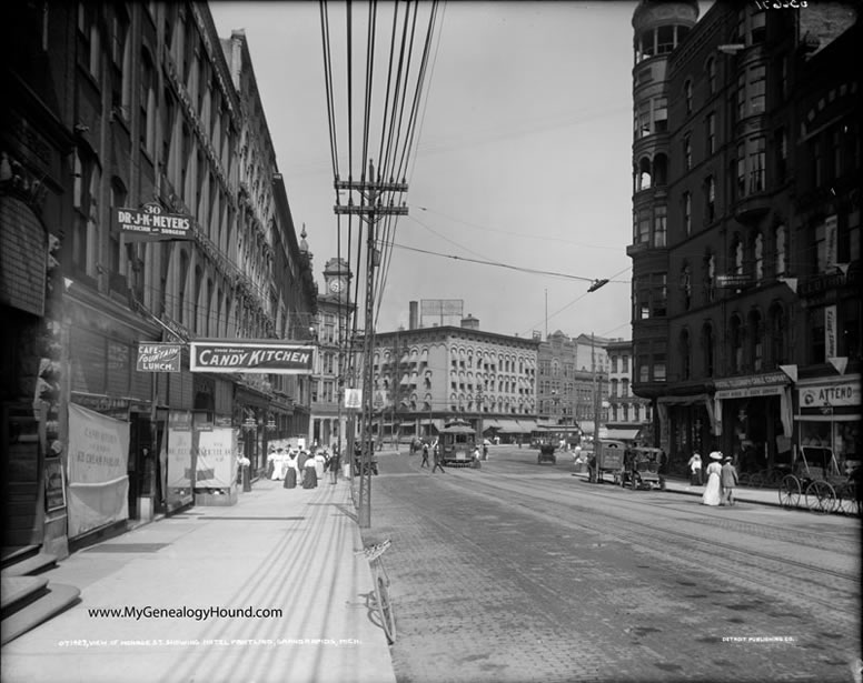 Grand Rapids, Michigan, Monroe Avenue, 1910, historic photo