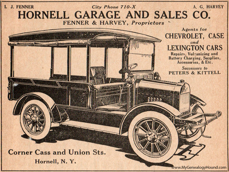 Hornell, New York, Hornell Garage and Sales, ad image, photo