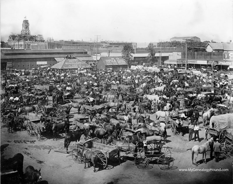 Cleburne, Texas, Market Square, historic photo