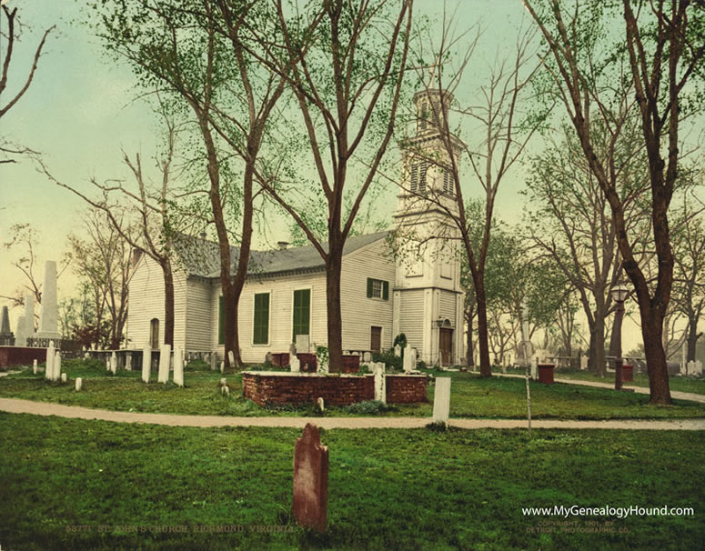 St. John's Church, Richmond, Virginia, Patrick Henry, historic photo, 1901, color