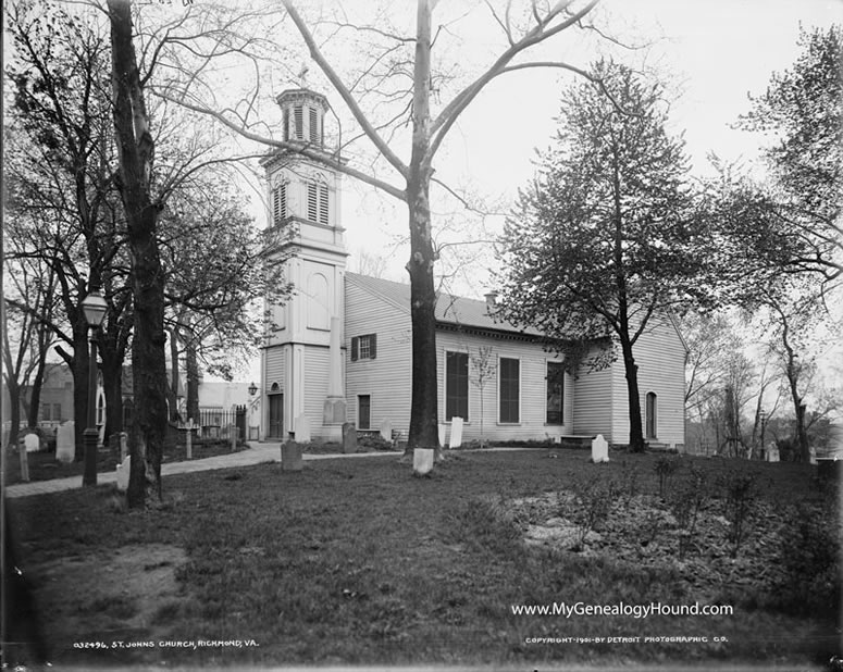 St. John's Church, Richmond, Virginia, Patrick Henry, historic photo, 1901, black and white