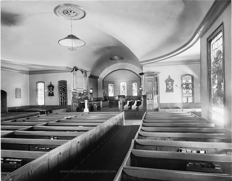 St. John's Church, Richmond, Virginia, Interior view, Patrick Henry, historic photo, 1901, grayscale