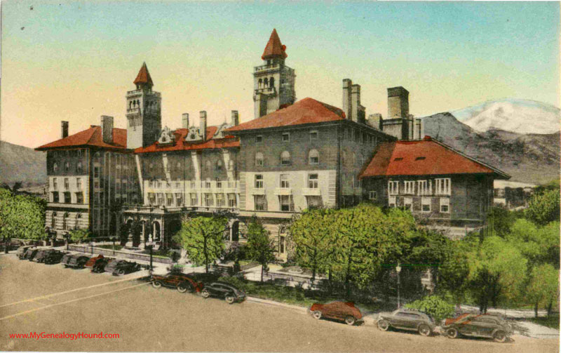 Colorado Springs, Colorado, The Antlers Hotel, 1920-30, vintage postcard