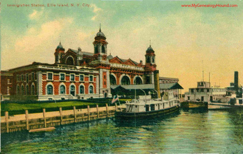 Ellis Island Administration Building view G Vintage Postcard
