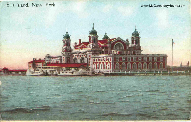 Ellis Island Administration Building view H Vintage Postcard