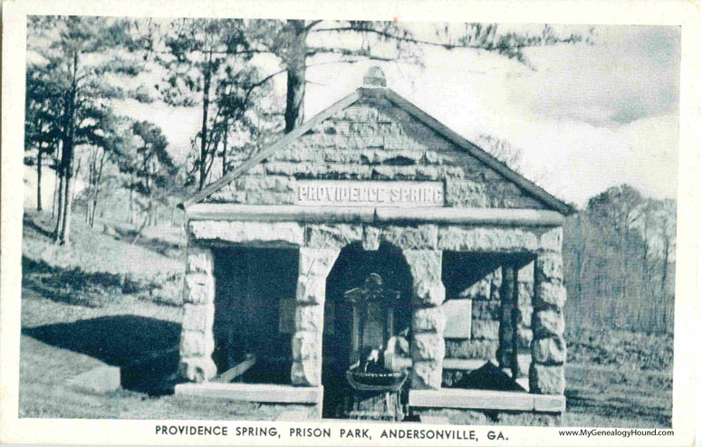 Providence Spring, Confederate Prison Camp at Andersonville, Georgia, vintage postcard, historic photo