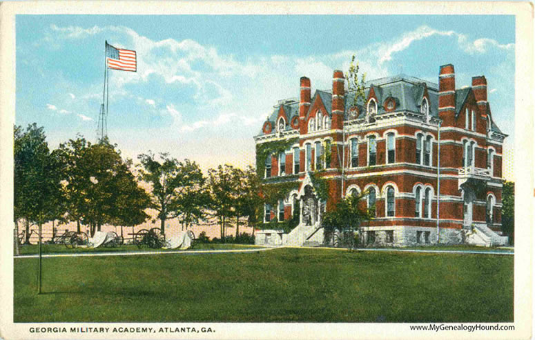 Atlanta, Georgia Military Academy, vintage postcard, historic photo