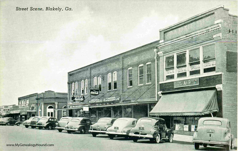 Blakely, Georgia, Street Scene, vintage postcard, historic photo