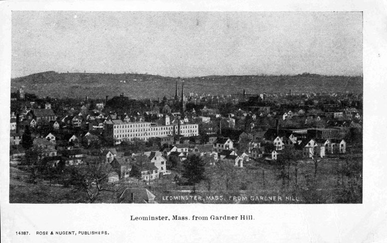 Leominster, Massachusetts, From Gardner Hill, vintage postcard, historic photo