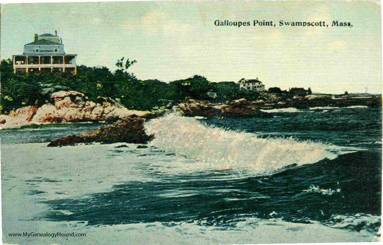 Swampscott, Massachusetts, Galloupes Point, vintage postcard photo