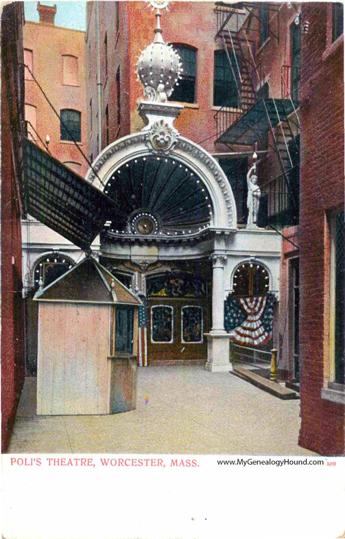 Worcester, Massachusetts, Poli's Theatre, vintage postcard photo