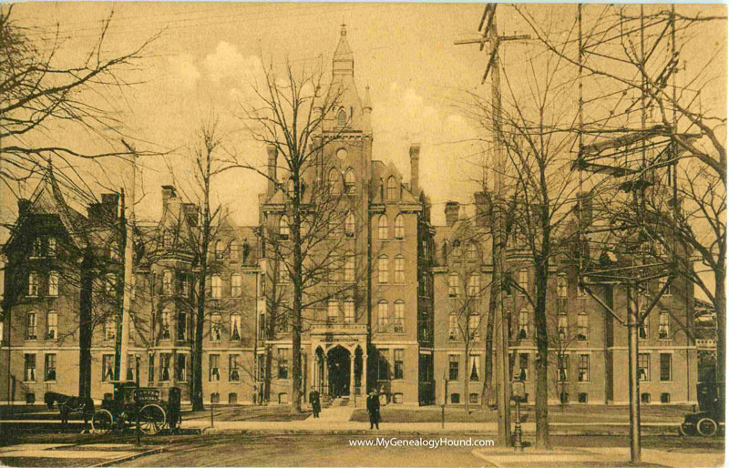 Detroit, Michigan, Harper Hospital, 1907, vintage postcard, historic photo