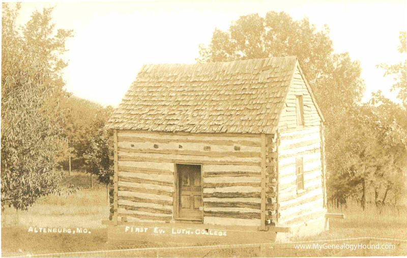 Altenburg, Missouri, First Evangelical Lutheran College, vintage postcard, historic photograph