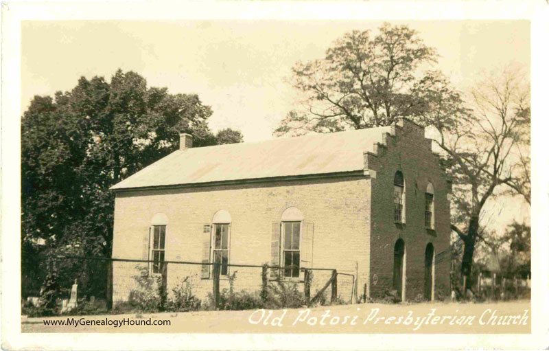 Potosi, Missouri Old Potosi Presbyterian Church vintage postcard, historic photo