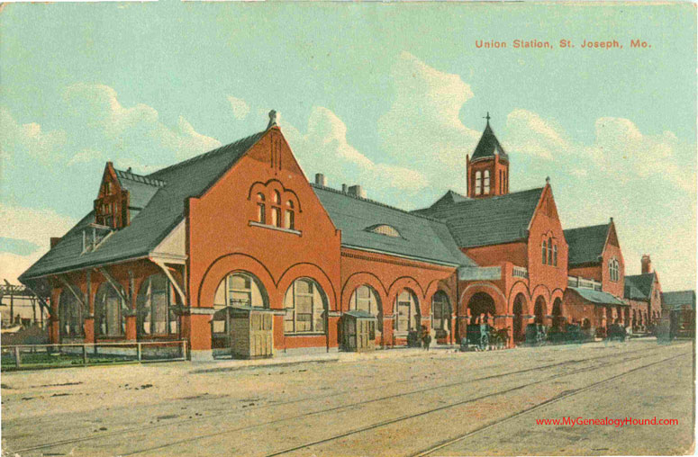 St. Joseph, Missouri, Union Station, Railroad Depot, vintage postcards