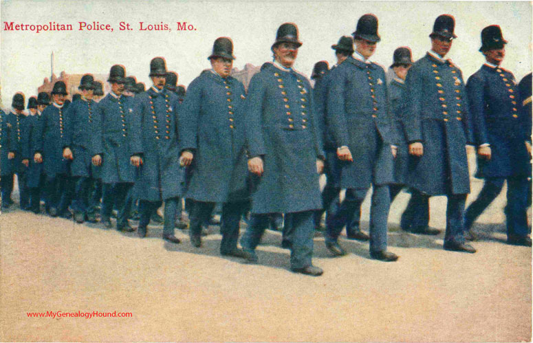 St. Louis, Missouri, Metropolitan Police, vintage postcard, historic photo