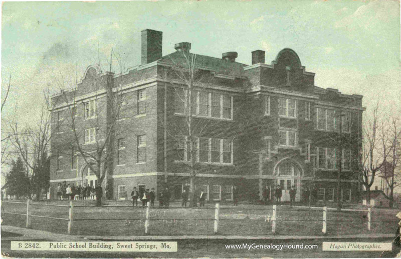 Sweet Springs, Missouri Public School Building vintage, postcard photo
