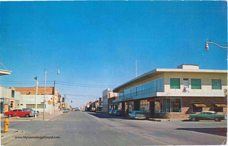 Ogallala, Nebraska, Business Street Scene, vintage postcard photo