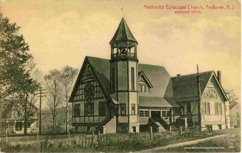 Andover, New Jersey, Methodist Episcopal Church, vintage postcard, historic photo