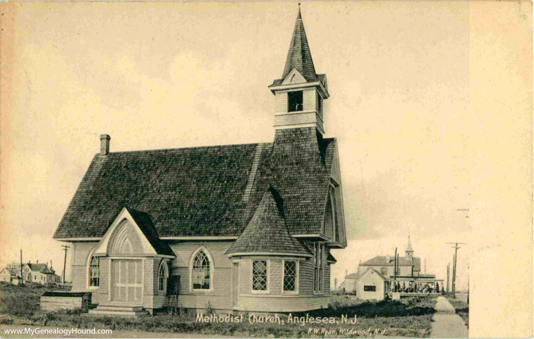 Anglesea, New Jersey, Methodist Church, vintage postcard, historic photo