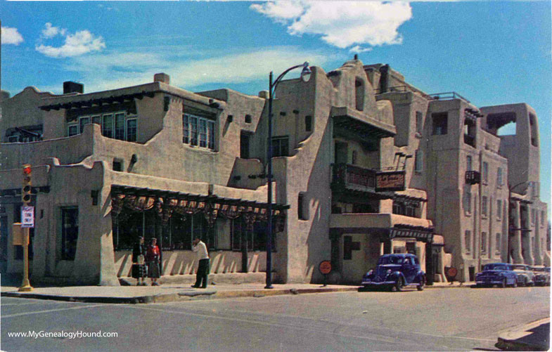 Santa Fe, New Mexico, La Fonda Hotel, vintage postcard photo