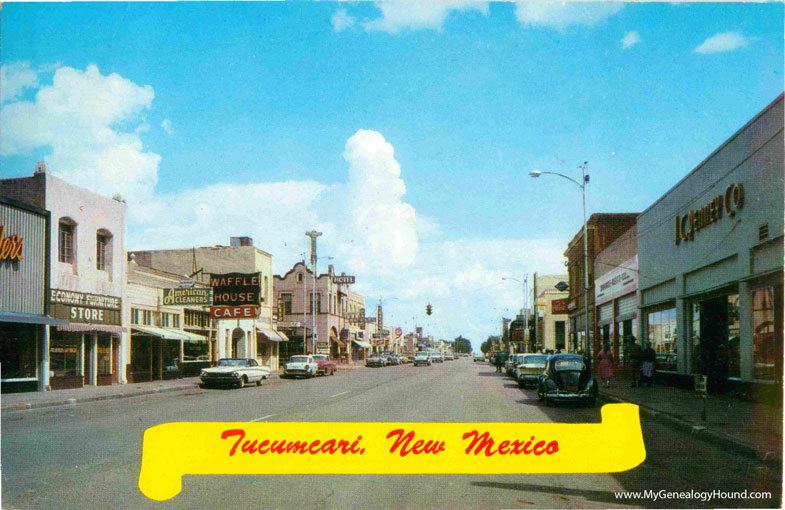 Tucumcari, New Mexico, Main Street in Downtown, vintage postcard photo