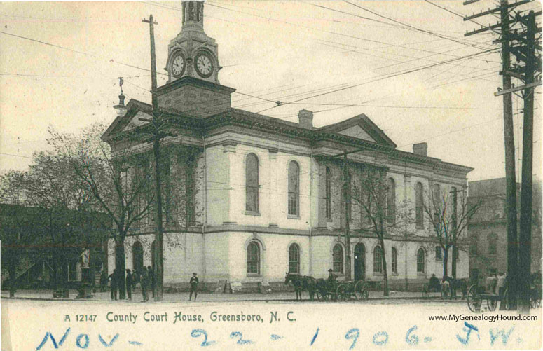 Greensboro, North Carolina, Guilford County Court House, vintage postcard, historic photo