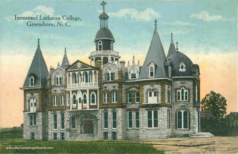 Greensboro, North Carolina, Immanuel Lutheran College, vintage postcard, historic photo