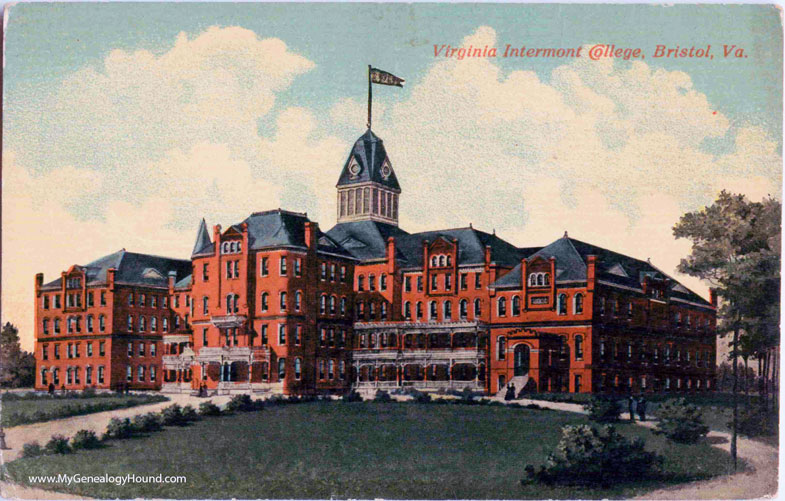 Bristol, Virginia, Virginia Intermont College, vintage postcard photo