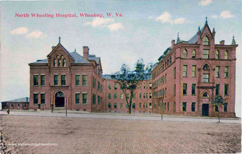 Wheeling, West Virginia, North Wheeling Hospital, vintage postcard photo